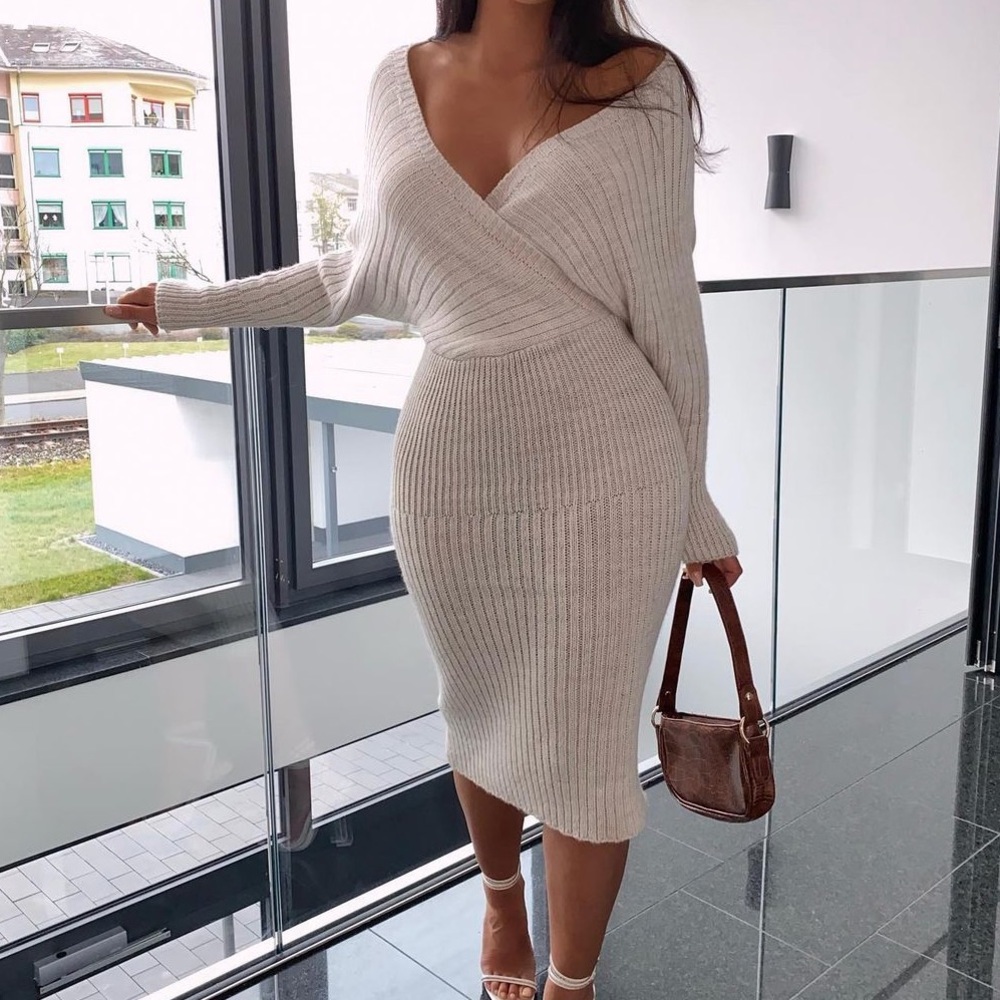 Kylie Jenner inspired wrap midi dress